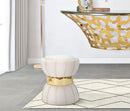 Sgabello Flower Crema Ø 40x44 cm in Legno 
