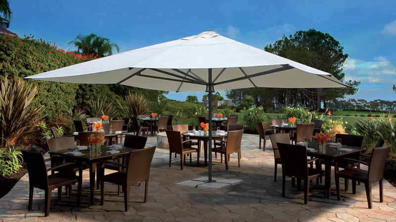 Ombrellone da Giardino 5x5m in Alluminio e Poliestere Bianco