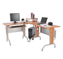 Scrivania da Ufficio ad Angolo Porta PC in Legno Marrone 