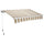 Eckstabmarkise 200 x 300 cm beige gestreiftes Polyestergewebe