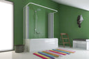 Sopravasca 3 Lati 70x170x70 cm 2 Ante a Soffietto in PVC Apertura Centrale H150 cm Dorini Bianco