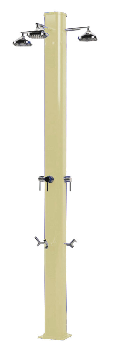 acquista Doccia da Giardino a 3 Soffioni Miscelatore e Lavapiedi Arkema Big Jolly Champagne Bronze