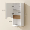 Pensile Bagno 30x17x67 cm con Ripiano Aperto e Armadietto in Legno Bianco e color Legno      