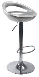 Set 2 Sgabelli con Alzata a Gas e Seduta Girevole in ABS Seattle Silver Lucido