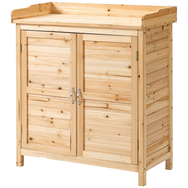 Armadietto da Giardino 2 Ante 83x40x92 cm in Legno di Abete Naturale prezzo