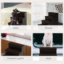 Scaletta per Cani e Gatti a 4 Scalini 40x59x54,2 cm con Cuscini in Peluche Rimovibili Marrone   