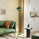 Lampada da Terra con Paralume Semicircolare Ø30x155 cm Interruttore a Pedale in Acciaio Verde  