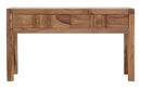 Console Elegant Sheesham 132x40x76 cm Legno e Ferro Naturale e Oro
