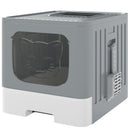 Lettiera per Gatti Chiusa 60L con Coperchio Vassoio Estraibile Paletta Antiperdita Facile da Pulire in PP Grigio      