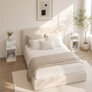 Set 2 Tavolini da Salotto Moderni 30x30x62,5 cm con Ripiano Aperto in Truciolato Bianco      