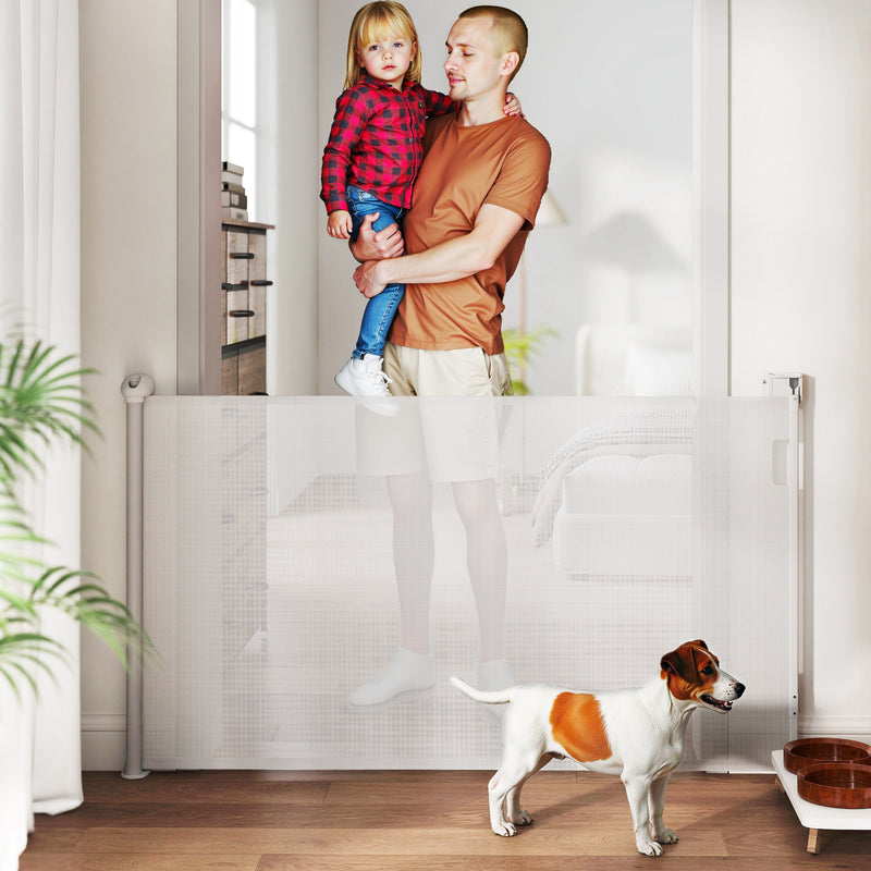 Cancellino per Cani Regolabile per Cani Piccoli Estensibile e Retrattile 0-144 cm Bianco   