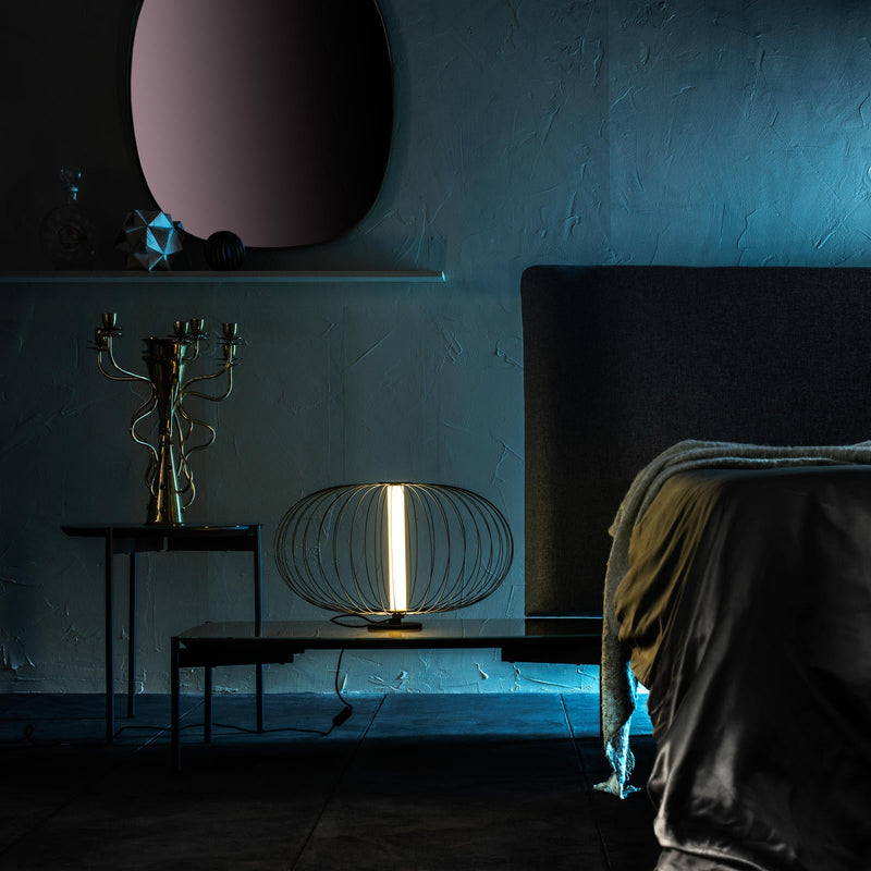 Lampada da Tavolo a LED 50x50xH29 cm in Acciaio e Metallo Mizar Nero