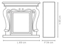 Camino Elettrico da Pavimento 89x34x93 cm Effetto Fiamma 1800W Vannini Impero Bianco