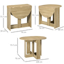Tavolo Pieghevole Salvaspazio 104x76x73,7 cm 2 Ribalte Rovere  