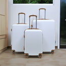 Set 3 Valigie Trolley Rigide da Viaggio Easy Roll Serratura con Codice in ABS Bianco  