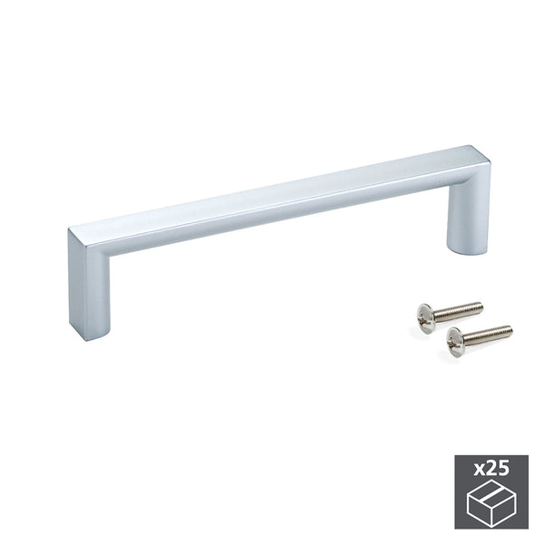 acquista Emuca ABS-Kunststoffgriffe in Metallic-Grau für Möbel Interaxis 96 mm