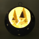 Sfera Natalizia in Metallo con Led nero cm Ø22xh22