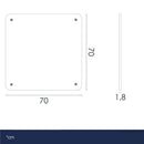 Pannello Fonoassorbente da Soffitto con Kit di 4 Cavetti 70x70 cm Finitura Grigio     