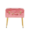 Pouf Valigetta 51x37x51 cm in Velluto Rosa