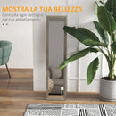 Specchio da Terra 37x157 cm Design Moderno a Figura Intera Cornice in MDF Grigio      