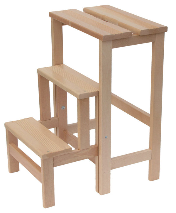 sconto Leiterhocker 60x40x46 cm in Naturholz