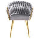 Set 2 Sedie per Sala da Pranzo e Ufficio in Velluto Grigio Sedia Ergonomica