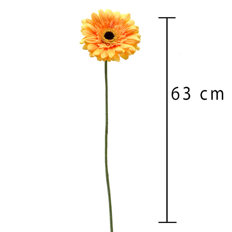 Set 12 Fiori Artificiali di Gerbera Altezza 63 cm Giallo