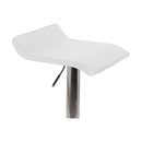 Set 2 Sgabelli 38x40x54/74 cm in Ecopelle con Base Cromata Bianco