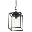 Lampada a Sospensione da Esterno E27 in Alluminio Sovil Nero