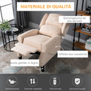 Poltrona Massaggiante e Reclinabile 78x83x101 cm con Funzione Riscaldante Crema