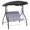 Dondolo 2 Posti da Giardino 160x112x163 cm in Ferro e Poliestere Haiti Antracite e Grigio