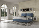 Letto Matrimoniale Imbottito in Microfibra Appia Large Blu Varie Misure
