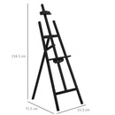 Cavalletto Treppiede da Pittura 51,5x71,5x134,5 cm in Legno di Pino Nero