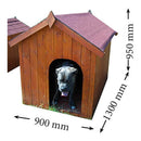 Cuccia per Cani Taglia Grande 90x130x95 cm in Legno Naturale 