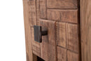 Comodino Mumbai 45x35x62 cm in Legno di Acacia e in Ferro Marrone e Nero