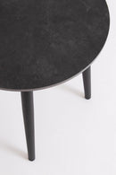 Set 3 Pezzi Salotto da Giardino con 2 Poltrone e Tavolino in Alluminio Corda Poliestere e Pietra Sinterizzata Millor Antracite e Cachi