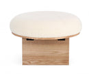 Sgabello Ø 61x38,5 cm Cozy Japandi in Tessuto Bianco