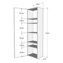 Mobile Alto Soggiorno 60x210,3x39,5 cm 1 Anta Bianco Frassino