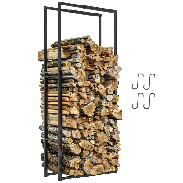 prezzo Portalegna per Camino da Interno ed Esterno Regolabile 40-65x25x100-150 cm in Metallo Nero