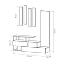 Mobile ingresso 137x35x154 cm Ramda tortora antracite con specchio