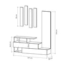 Mobile ingresso 137x35x154 cm Ramda bianco con specchio