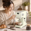 Macchina Caffè Espresso Semiautomatica 20 Bar 1350 W con Lancia Montalatte 1 o 2 Tazze Acqua Calda e Scaldatazze in Acciaio Inox e ABS      