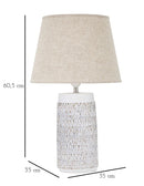 Lampada da Tavolo Nairobi 35x60,5x35 cm in Poliresina Bianco/Marrone