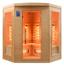 Sauna Finlandese ad Infrarossi 3/4 Posti 150x150 cm H190 in Legno di Abete Apollon 3C