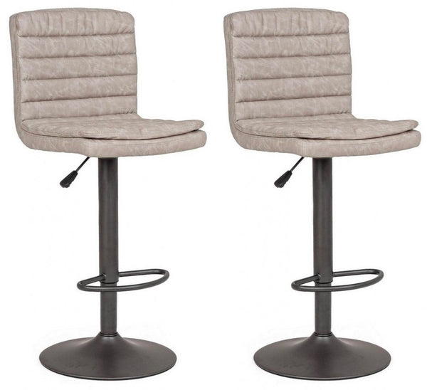 Set 2 Sgabelli Bar 41x50x94,5/115,5h cm Connor Grigio Chiaro Vintage acquista