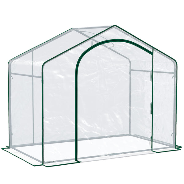 Serra da Esterno 180x100x152 cm con Ingresso a Zip e Presa d'Aria Superiore in Plastica e Acciaio Trasparente acquista
