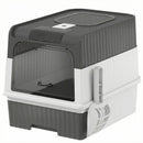 Lettiera per Gatti Chiusa 48x35x36 cm con Vassoio Estraibile Paletta e Deodorante in PP e ABS Grigio      