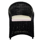 Poltrona da Giardino in Rattan con Cuscino 64x64H50/83cm Roma Nero