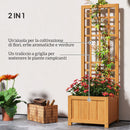 Fioriera con Traliccio per Rampicanti 40x40x120 cm in Legno Marrone   