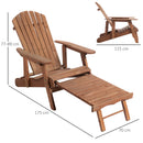 Sedia a Sdraio in Legno Adirondack con Poggiapiedi 